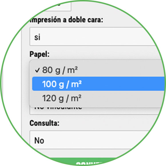 Ermöglicht es Ihnen, die Art der Grammatur für PDF-Projekte auszuwählen.